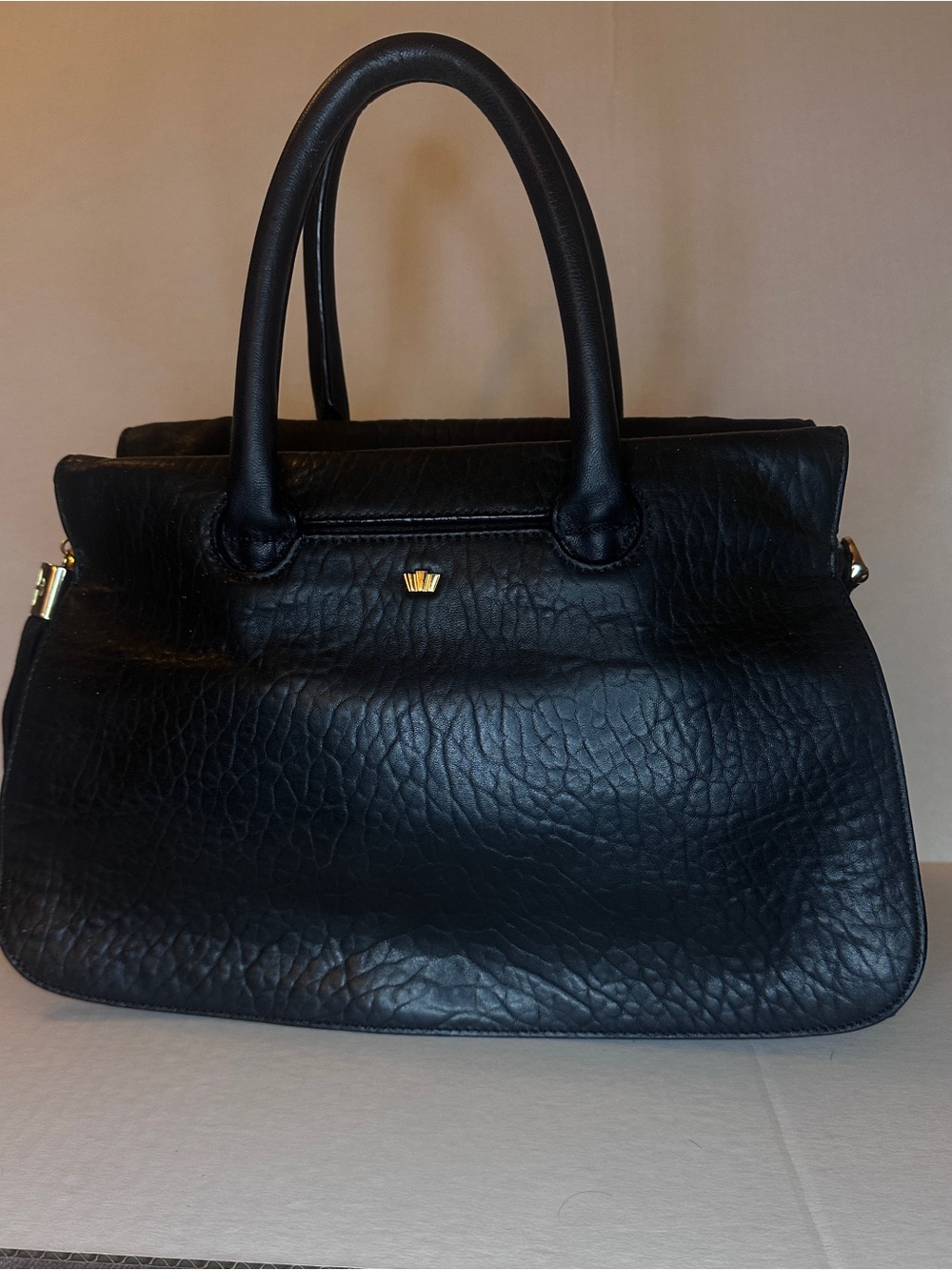 Vintage Classic Black HENRI BENDEL Leather Structured Tote Bag - Women